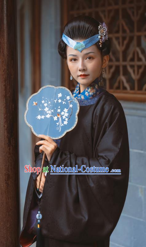 Chinese Ming Dynasty Noble Woman Historical Costume Ancient Countess Hanfu Clothing Eight Famous Beauties of Qinhuai River Kou Bai Men Dresses