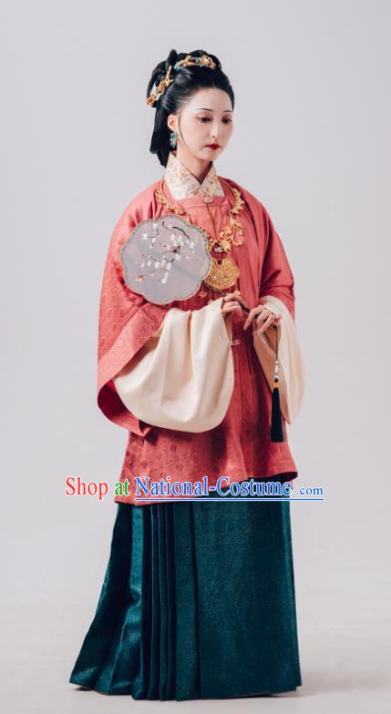 Chinese Ancient Countess Hanfu Clothing Ming Dynasty Noble Woman Historical Costume Eight Famous Beauties of Qinhuai River - Gu Heng Bo