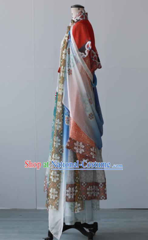 Chinese Ancient Chang E Moon Goddess Clothing Tang Dynasty Noble Woman Garment Costumes Traditional Hanfu Flying Fairy Dresses