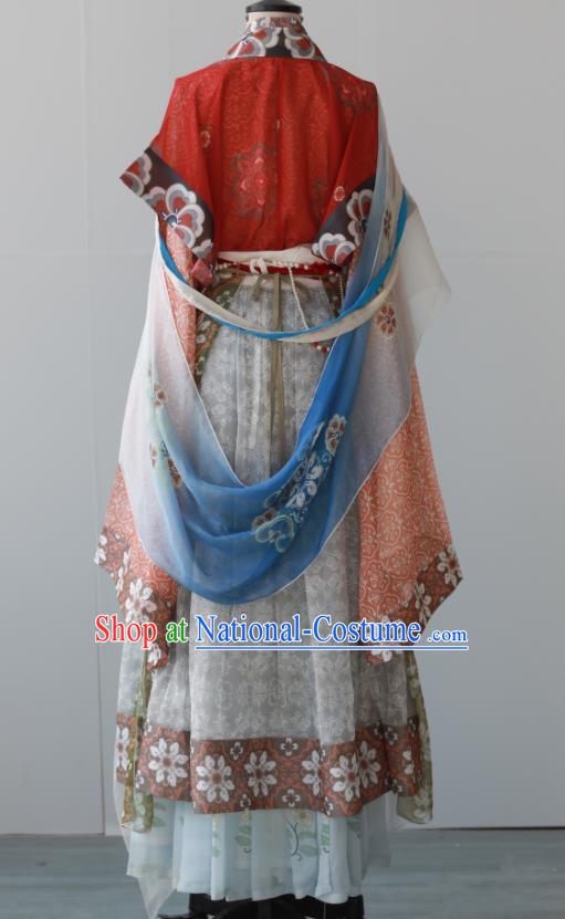 Chinese Ancient Chang E Moon Goddess Clothing Tang Dynasty Noble Woman Garment Costumes Traditional Hanfu Flying Fairy Dresses