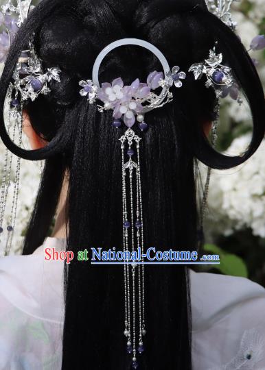 Handmade Tassel Headgear Chinese Ancient Princess Hair Stick Top Hanfu Hair Jewelry