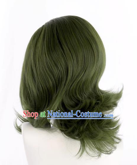 Movie Joker Mixed Green Short Curly Cosplay Wig