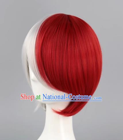 Todoroki My Hero Academia Red And White Short Straight Hair Cosplay Wig