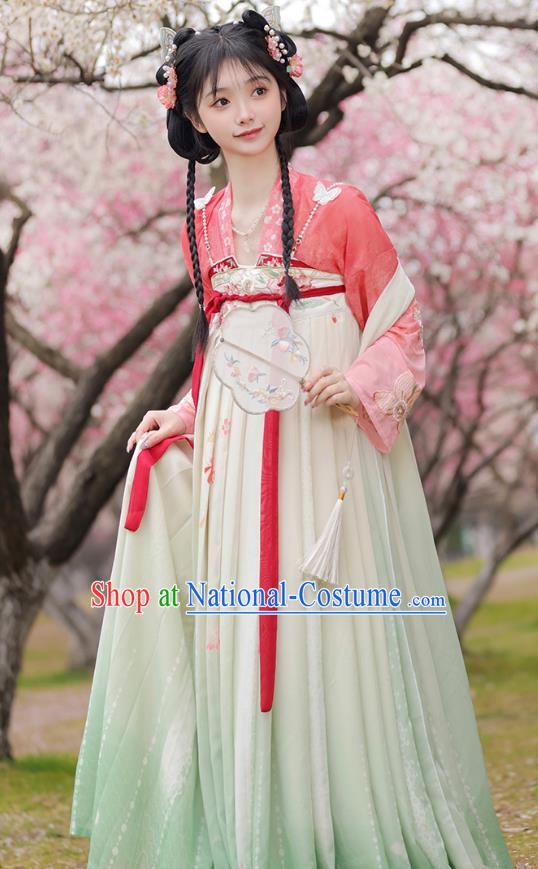 Chinese Ancient Young Woman Costume Traditional Ruqun Dress Tang Dynasty Princess Clothing