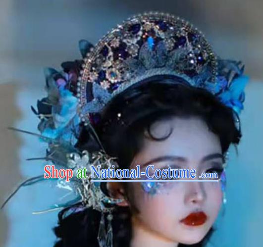 Baroque Queen Royal Crown Handmade Stage Show Jewelries Wedding Hair Accessories