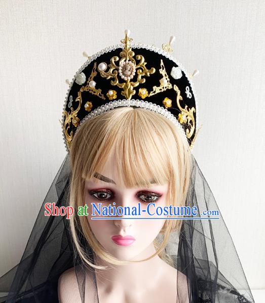 Handmade Stage Show Headpieces Top Cosplay Queen Crown Catwalks Baroque Hair Jewelry