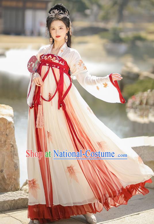 China Ancient Palace Lady Clothing Traditional Costumes Hanfu Ruqun Dresses Tang Dynasty Female Costumes