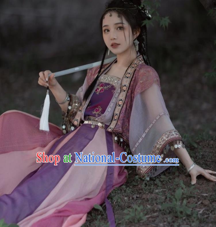 Zixuan Hanfu Women Song Dynasty Short Pair Of Cardigans With Slings And Half Sleeved Vests Twelve Torn Skirts