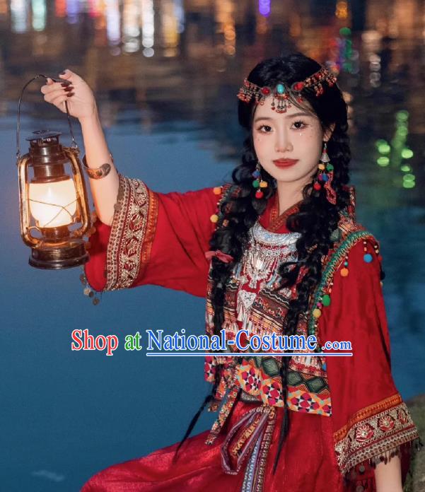 Red Miaojiang Girl Costume