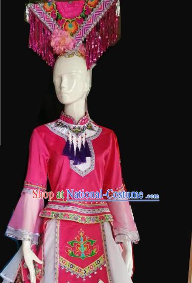 Minority Ethnic Solo Costumes Pink Women Costumes