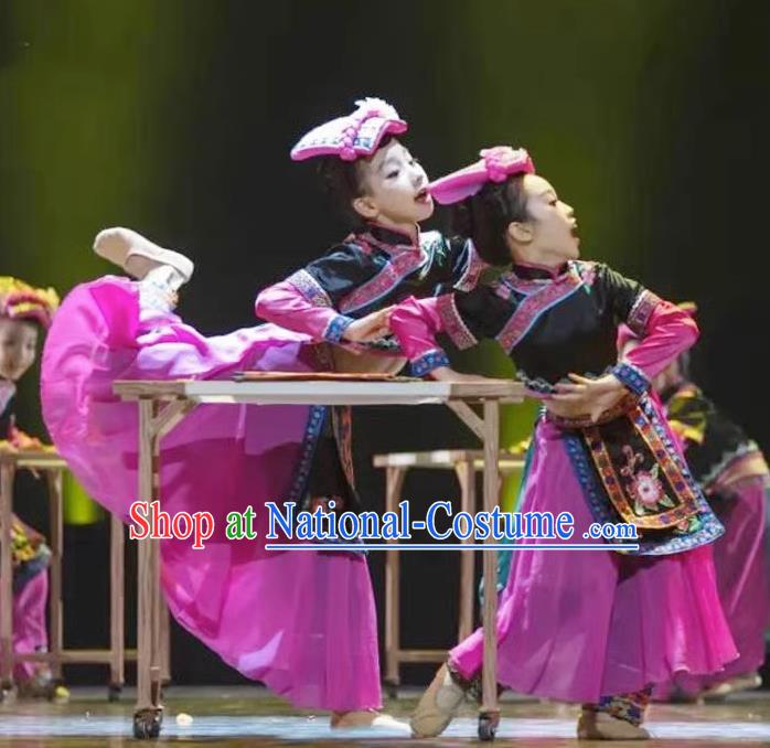 Children Ethnic Performance Costumes Yao Nationality Performance Costume Stage