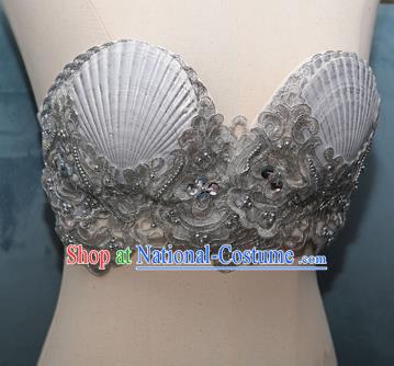 Ocean Wind Mermaid Princess Scallop Bra Natural Shell Bra Pearl Shark Costume