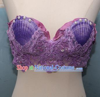 Ocean Wind Mermaid Princess Scallop Bra Natural Shell Bra Pearl Shark Costume