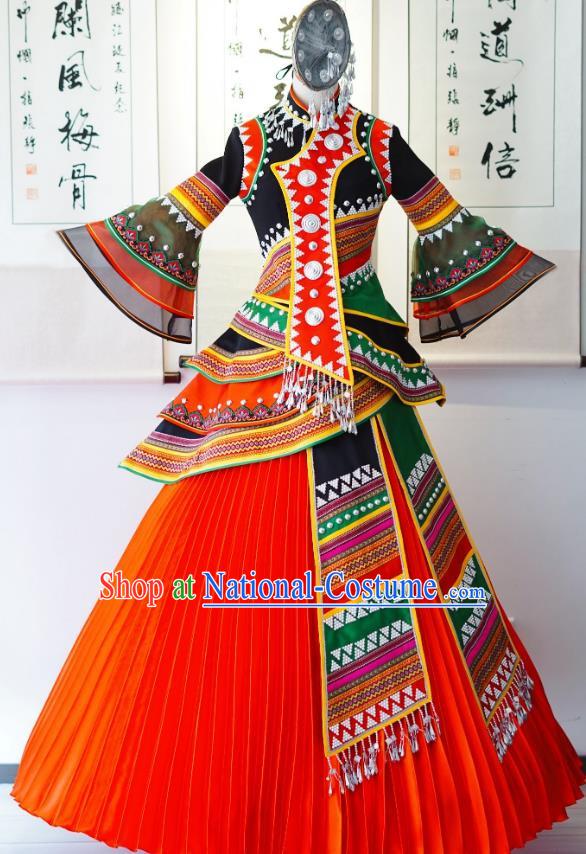 Yunnan Minority Flowery Waisted Dai Women Dress