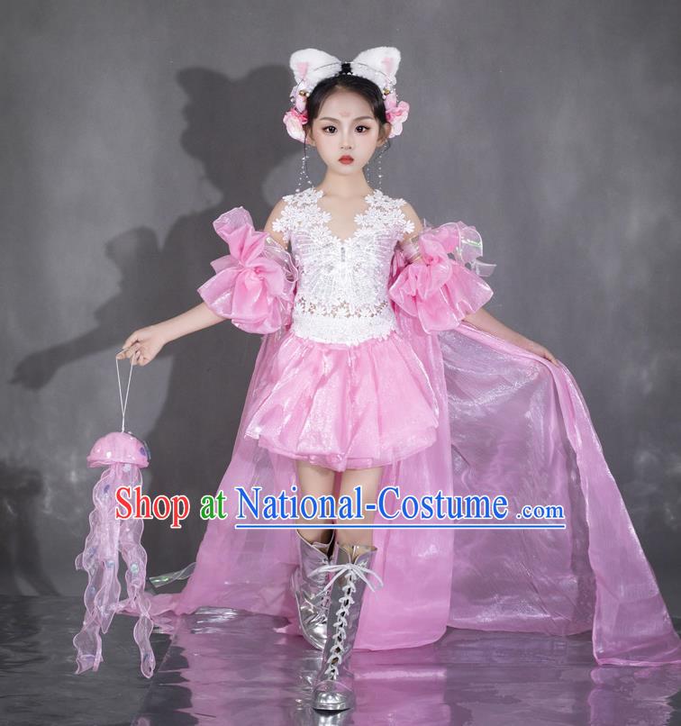 Girls Pink Fairy Dress Dress Spring Equinox Sea Of Flowers Catwalk Catwalk Sweet Dress