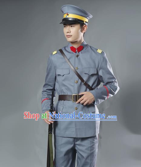 Men Pure Cotton Beiyang Anhui Style Soldier Uniform Suit