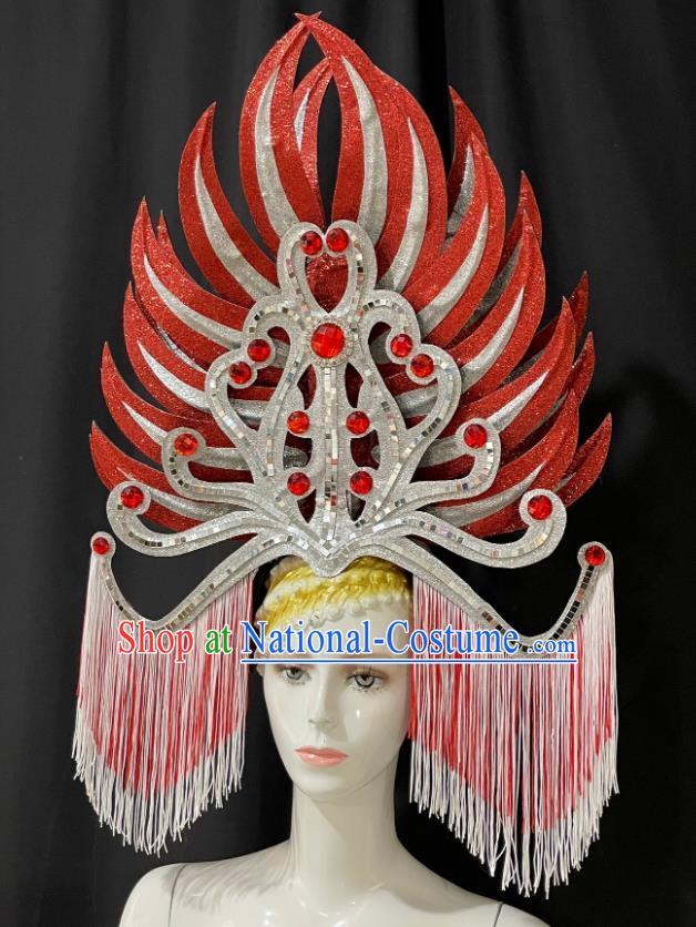 Extravagant Tassel Opener Show Performance Feather Headdress Dance Team Samba Costumes Carnival Halloween