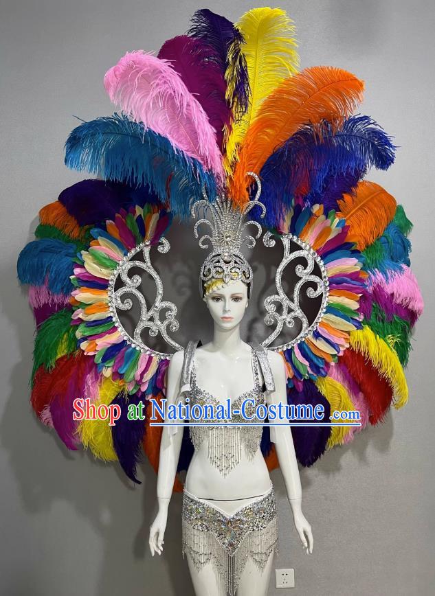 Color Opener Show Show Feather Headdress Dance Team Samba Costumes Carnival Halloween