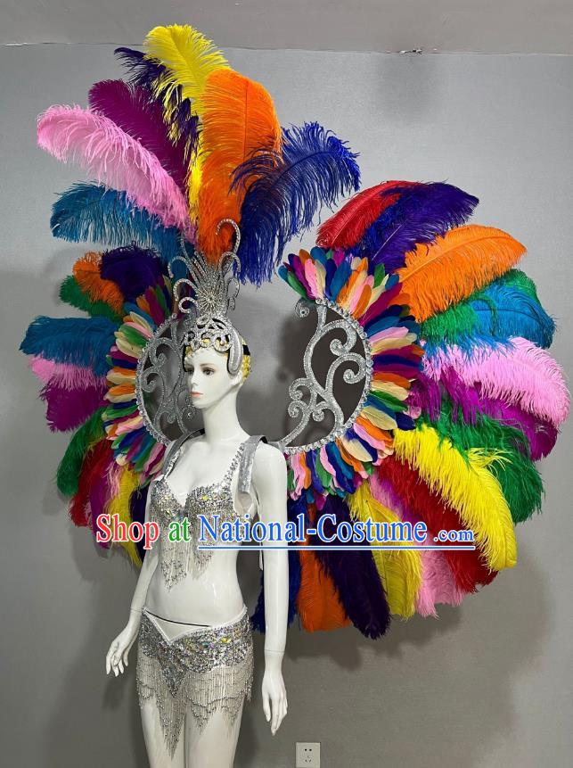 Color Opener Show Show Feather Headdress Dance Team Samba Costumes Carnival Halloween