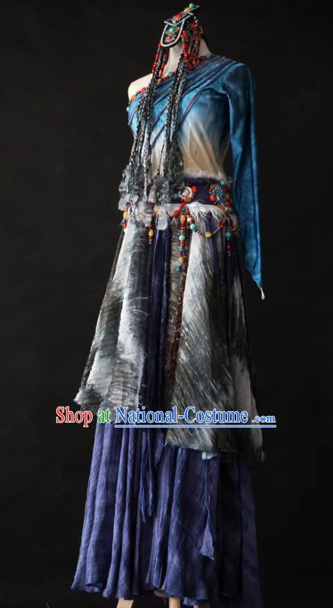 Tibetan Dance Performance Costume Art Examination Taoli Cup Solo Dance Costume