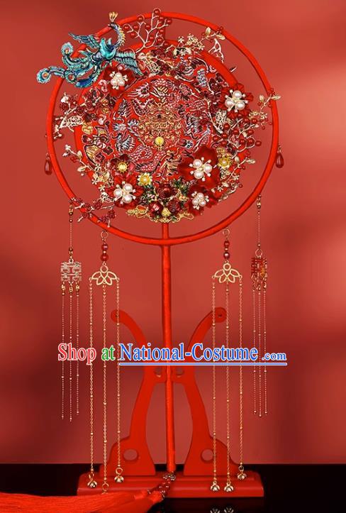 Wedding Fan Group Fan Wedding Bride Xiuhe Double Sided Embroidery Hi Fan Out Wedding Fan Chinese Wedding Fan Female Embroidery