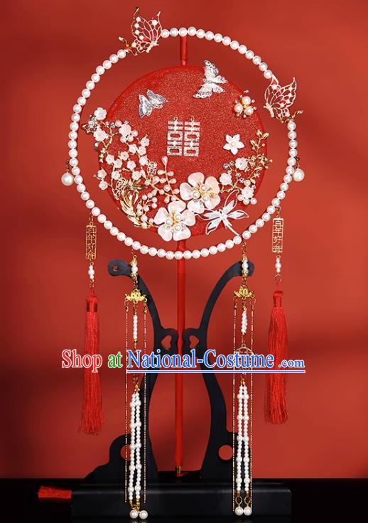 Round Fan Wedding Bride Xiuhexi Fan Out Wedding Fan Chinese Wedding Red