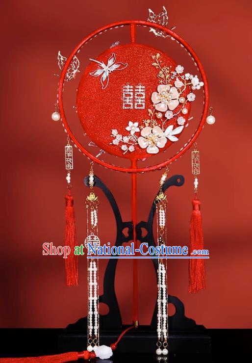 Round Fan Wedding Bride Xiuhexi Fan Out Wedding Fan Chinese Wedding Red