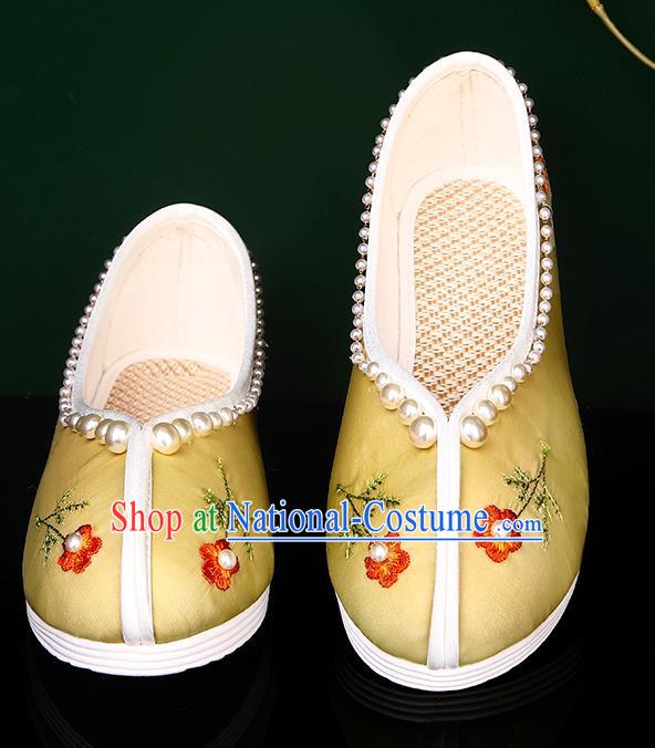 Women Hanfu Silk Embroidered Cloth Shoes