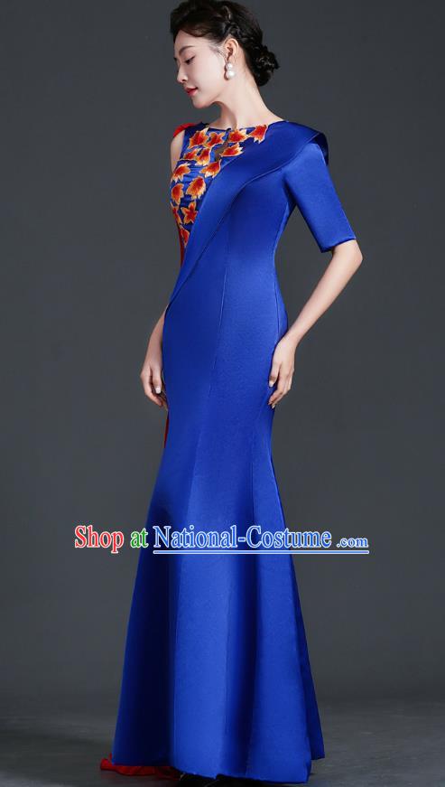 Chinese Design High End Mermaid Evening Dress Guzheng Adult Chorus Clothing Annual Meeting Dress Catwalk Costume