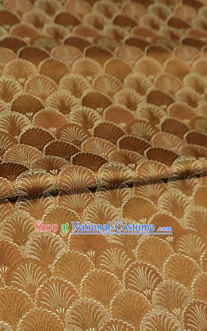 Brown China Classical Pine Needle Pattern Design Cloth Hanfu Drapery Traditional Brocade Fabric