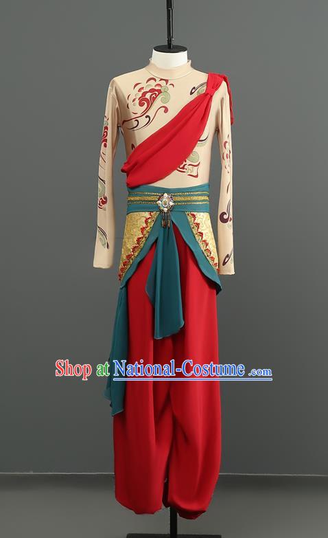 Dunhuang Dance Costume Feitian Hanfu Shibi Juexiang Dance Costume Paper Fan Scholar Classical Dance Performance Costume For Men And Women