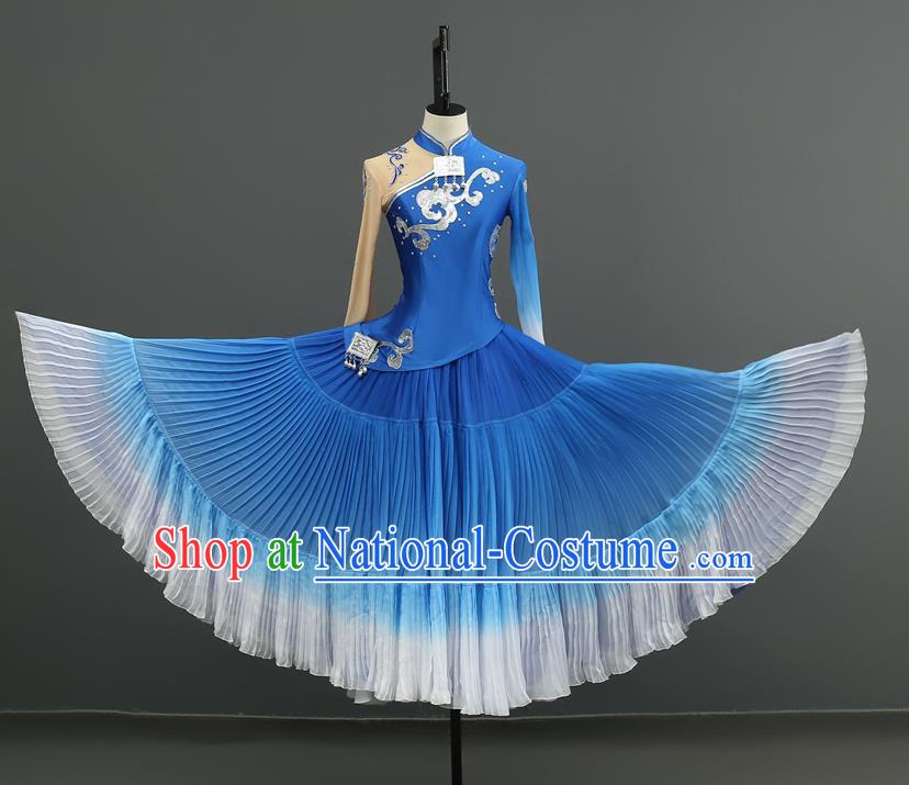 Taoli Cup Repertoire Yi Women Dance Costume Yunshui Yiren Ethnic Style Test Large Skirt Performance Costume