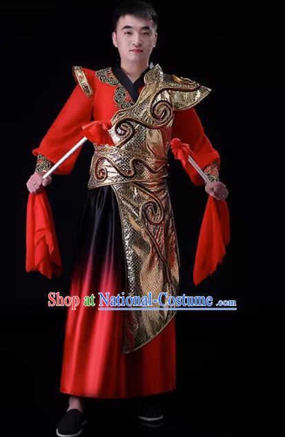 Drum Performance Costumes Men Gongs And Drums Team Opening Dance Performance Costumes Atmospheric Majestic Gongs And Drums Water Drums Chinese Style