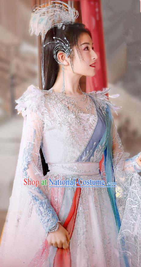 China Romantic Drama The Starry Love Goddess Liguang Ye Tan Clothing Ancient Fairy Princess Dress Costumes