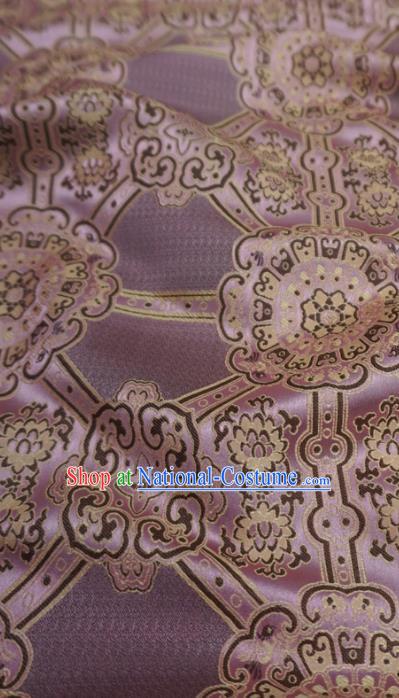 Pink Chinese Classical Rosette Pattern Material Traditional Design Brocade Fabric Tibetan Dress Cloth