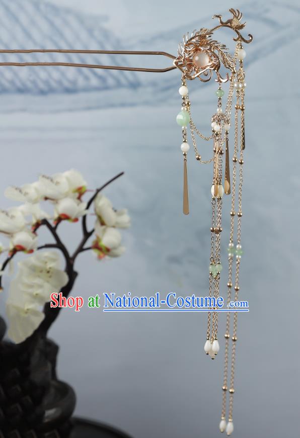 China Ancient Princess Hairpin Handmade Ming Dynasty Princess Hair Jewelry Hanfu Tassel Hair Stick