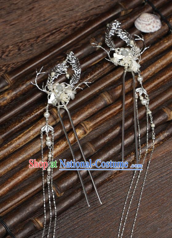 China Handmade Song Dynasty Princess Hair Accessories Hanfu Long Tassel Hairpins Ancient Fairy Headpieces