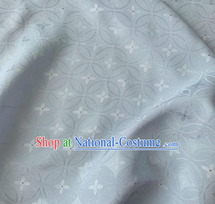 Light Blue Traditional Mulberry Silk Cheongsam Brocade Material China Classical Copper Cash Design Silk Fabric