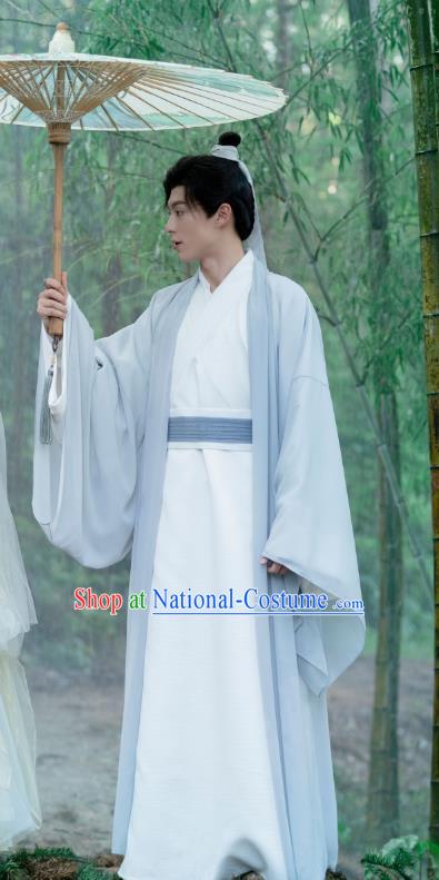 China Ancient Scholar Costumes Romantic TV Series Miss The Dragon Long Yu Chi Robes Young Childe Hanfu Clothing